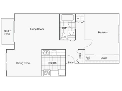 1 bedroom floor plan